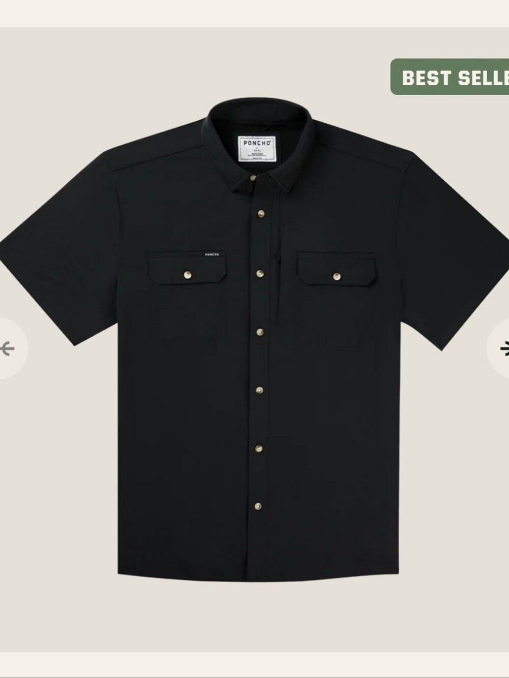 Poncho The Burnt End Short Sleeve Shirt Men's Black / XL Regular